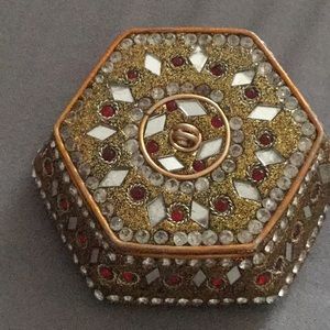 Jewelry Box or Trinket Box, Goldtone,